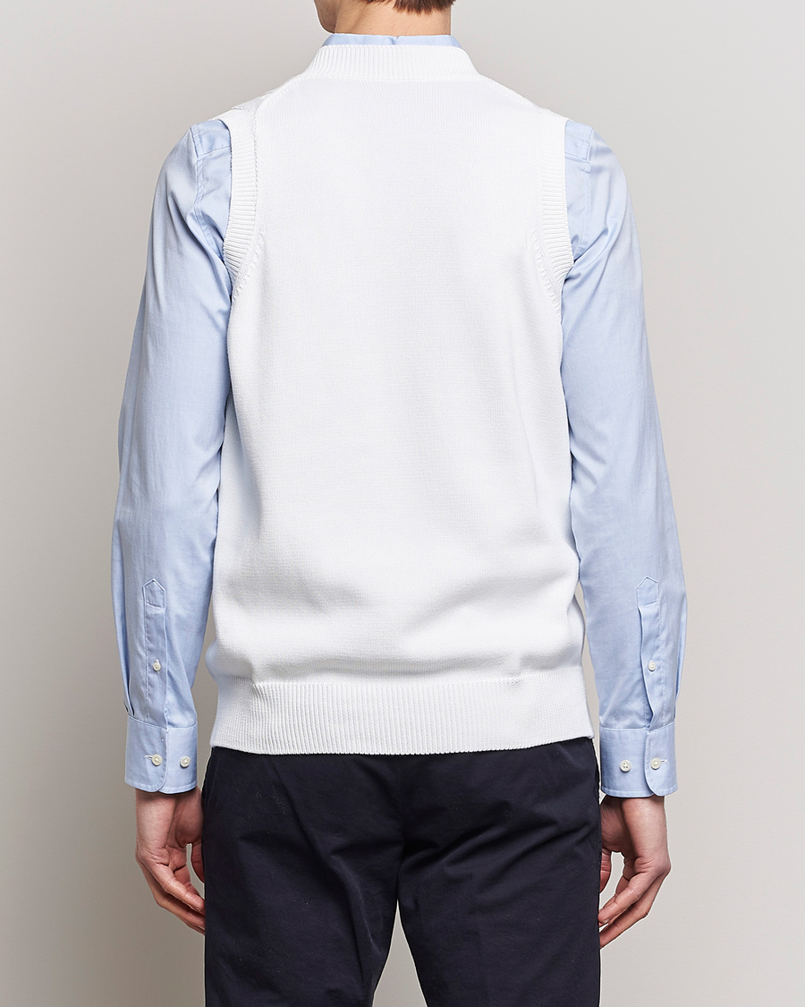 Herren | Pullover | Oscar Jacobson | Lucas Cable Knitted Vest White