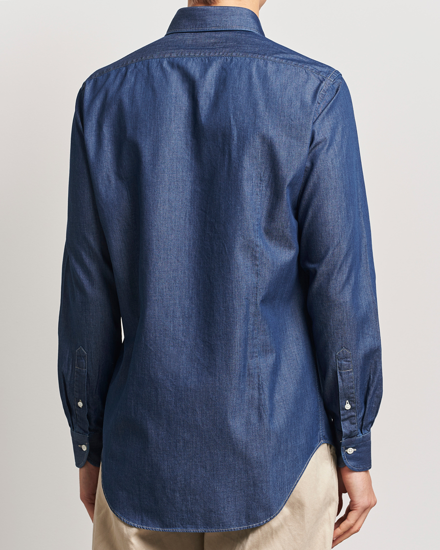 Herren | Hemden | Kamakura Shirts | Slim Fit Denim Shirt Dark Indigo