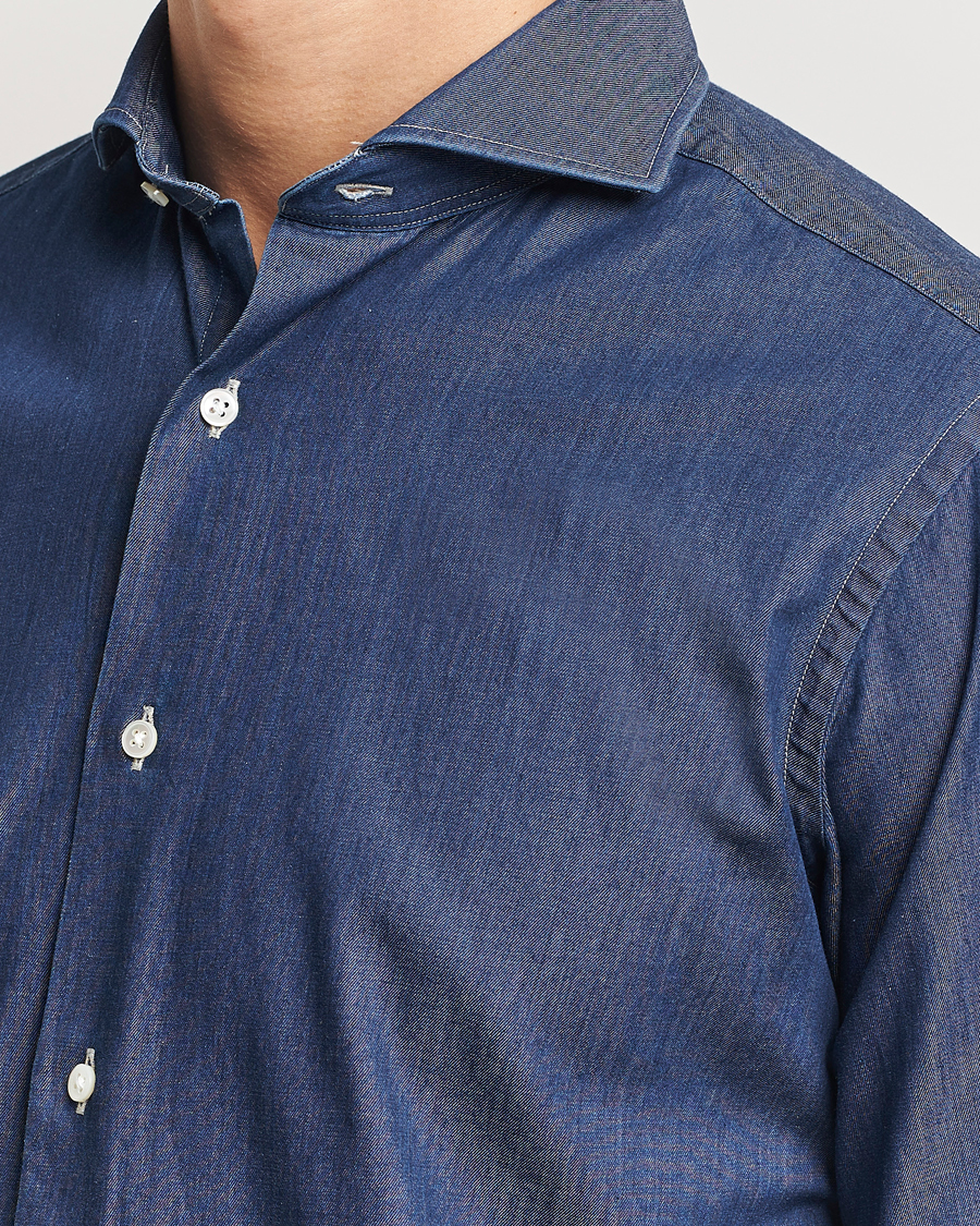 Herren | Hemden | Kamakura Shirts | Slim Fit Denim Shirt Dark Indigo