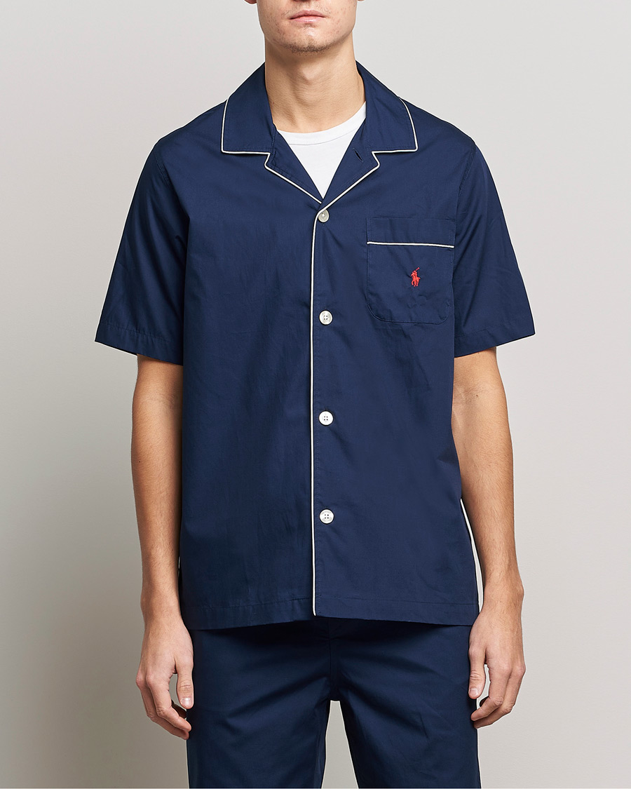 Men | Pyjamas & Robes | Polo Ralph Lauren | Cotton Short Pyajama Set Solid Navy