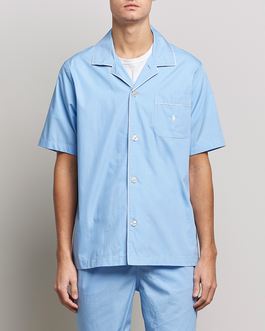 Men | Pyjamas & Robes | Polo Ralph Lauren | Cotton Short Pyajama Set Solid Austin Blue