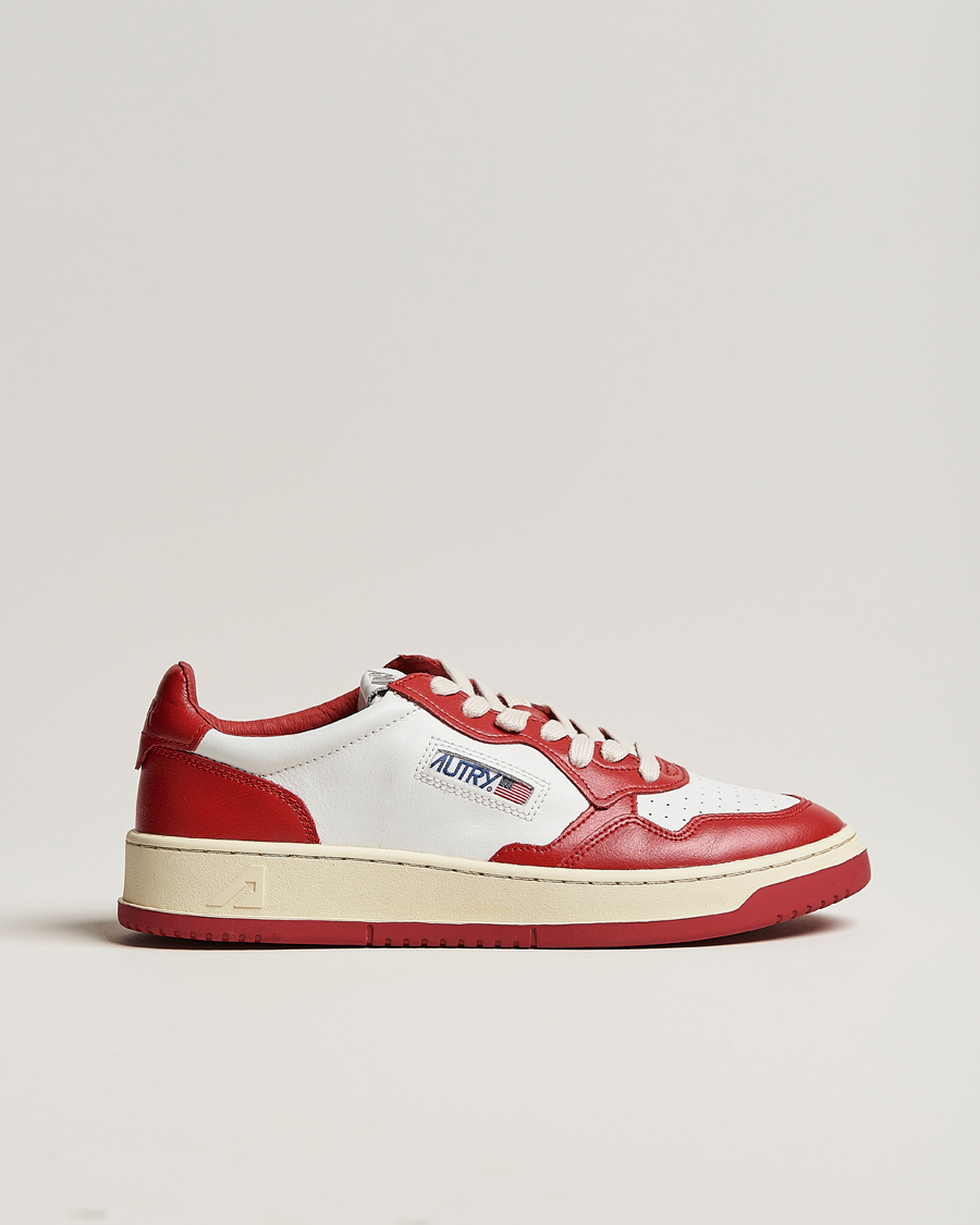Herren | Autry Medalist Low Bicolor Leather Sneaker Red | Autry | Medalist Low Bicolor Leather Sneaker Red