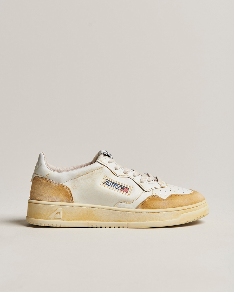 Herren | Autry Super Vintage Low Leather/Suede Sneaker Leat White | Autry | Super Vintage Low Leather/Suede Sneaker Leat White