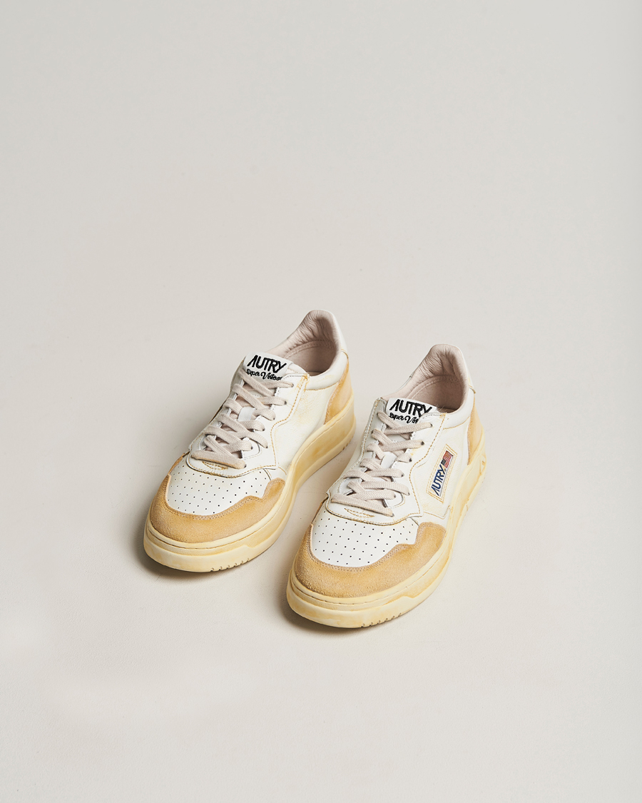 Herren | Autry Super Vintage Low Leather/Suede Sneaker Leat White | Autry | Super Vintage Low Leather/Suede Sneaker Leat White