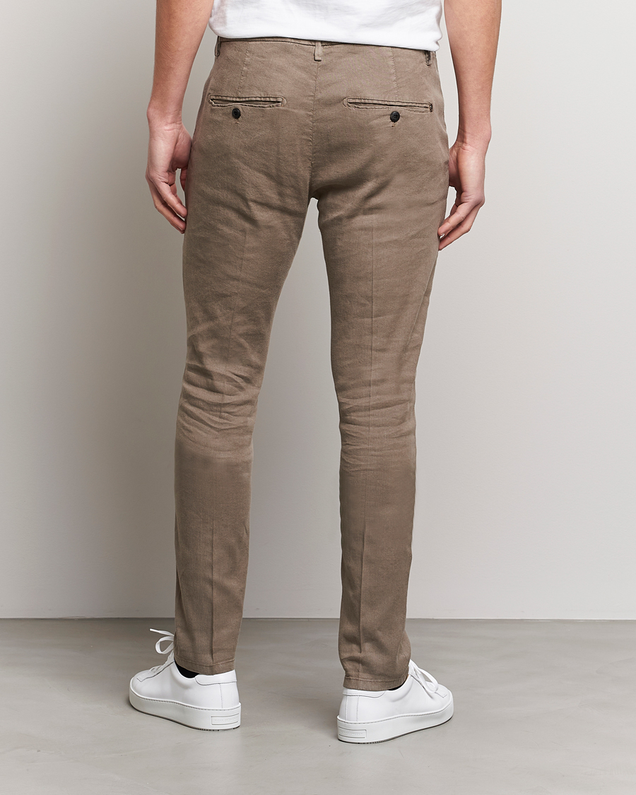 Herren | Hosen | Dondup | Gaubert Linen Stretch Chinos Light Brown