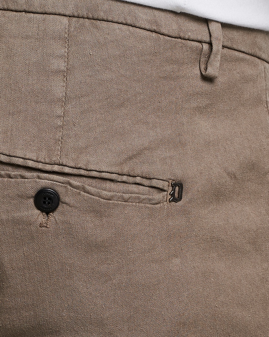 Herren | Hosen | Dondup | Gaubert Linen Stretch Chinos Light Brown