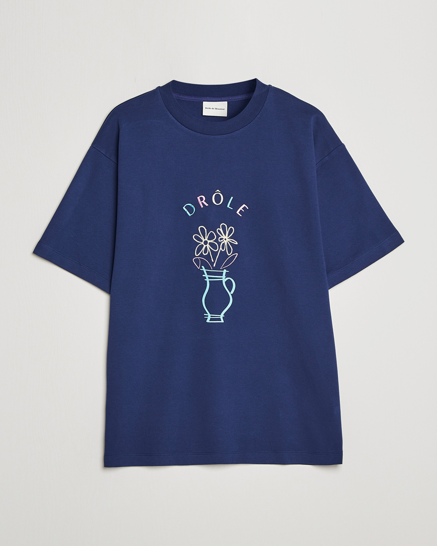 Herren | T-Shirts | Drôle de Monsieur | Pot de Fleur T-Shirt Navy