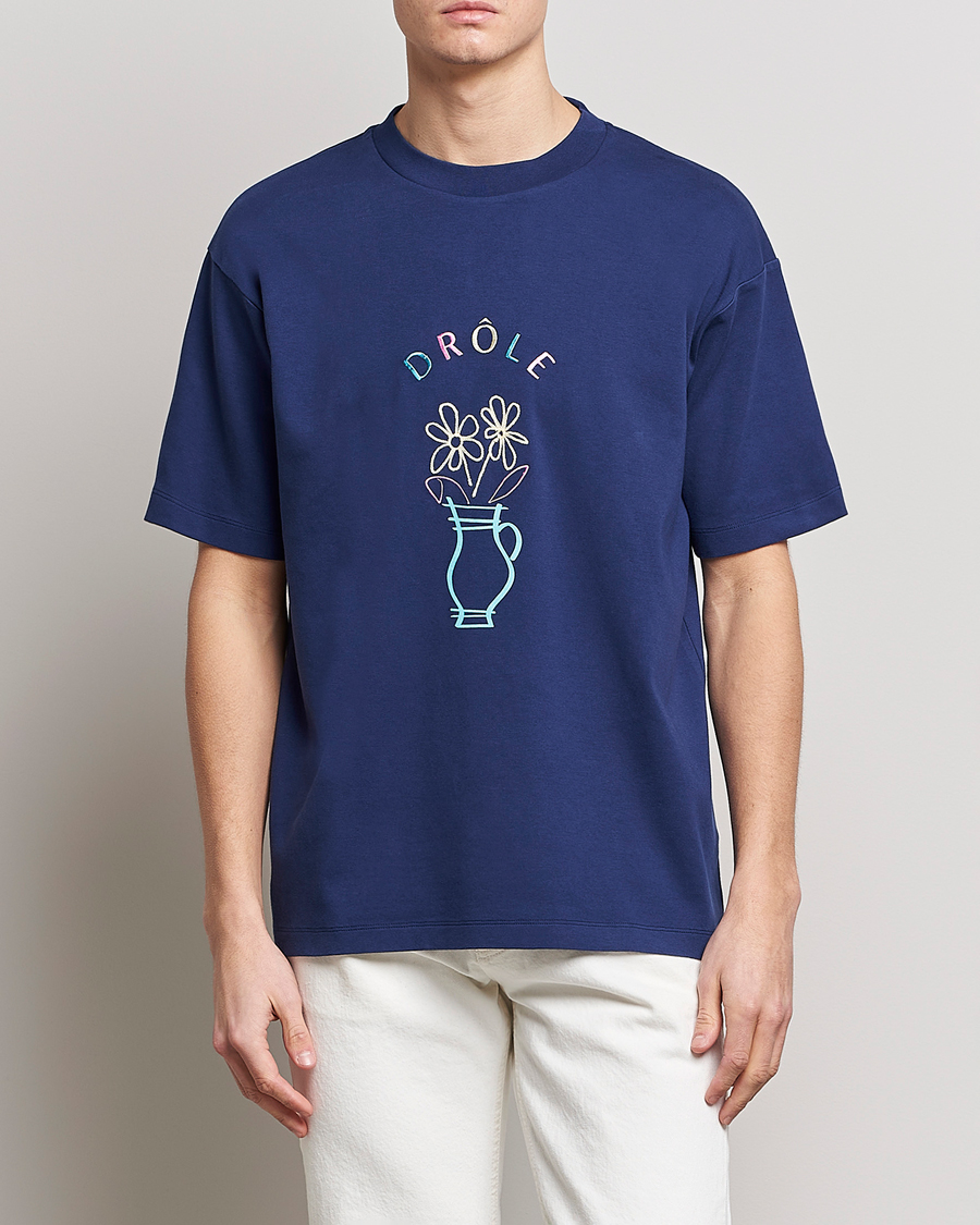 Herren | T-Shirts | Drôle de Monsieur | Pot de Fleur T-Shirt Navy