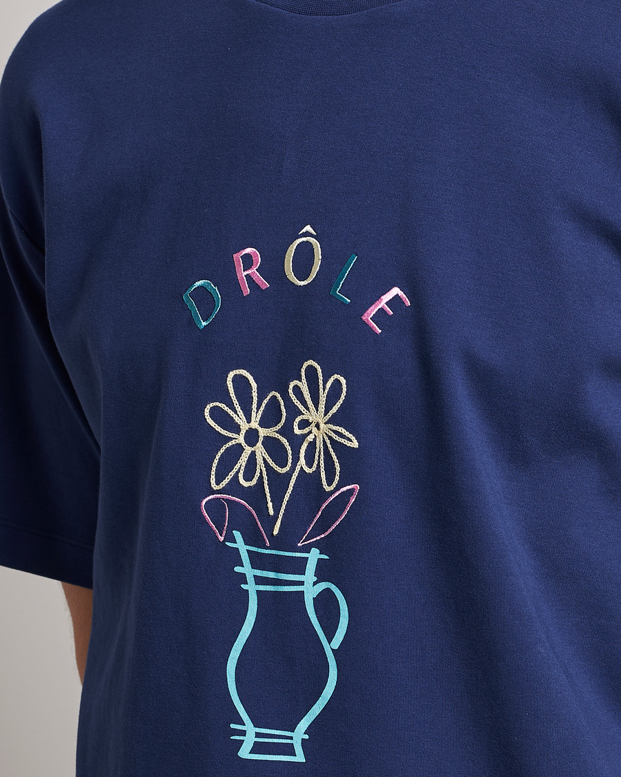 Herren | T-Shirts | Drôle de Monsieur | Pot de Fleur T-Shirt Navy