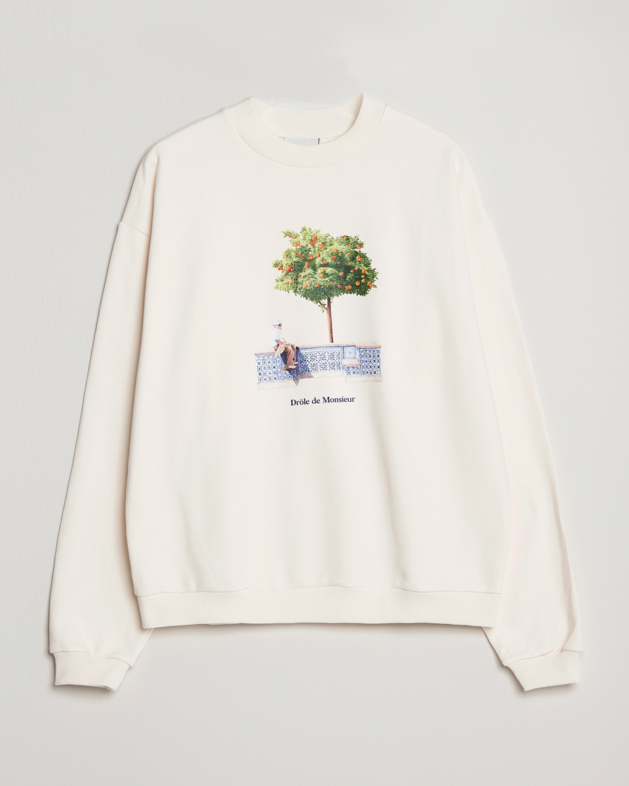 Herren | Pullover | Drôle de Monsieur | Oranger Print Sweatshirt Off White