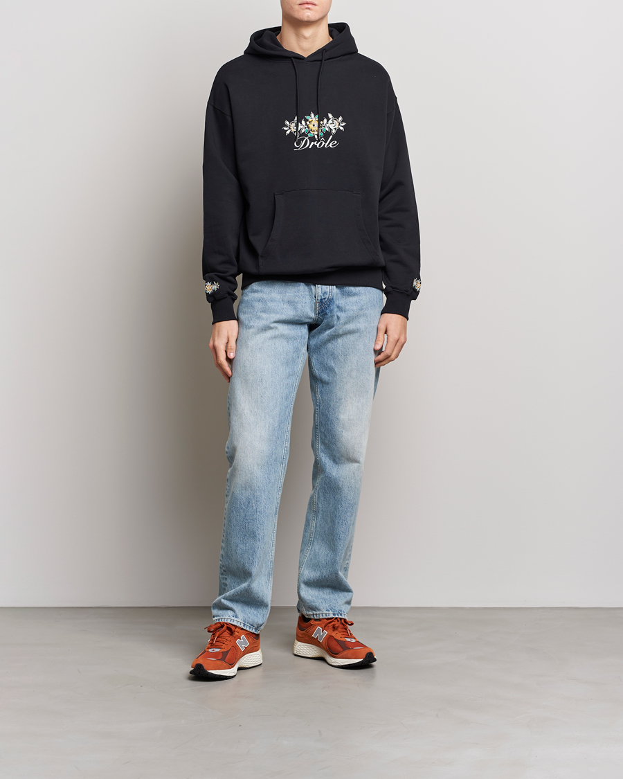 Herren | Pullover | Drôle de Monsieur | Fleur Embroidered Hoodie Black