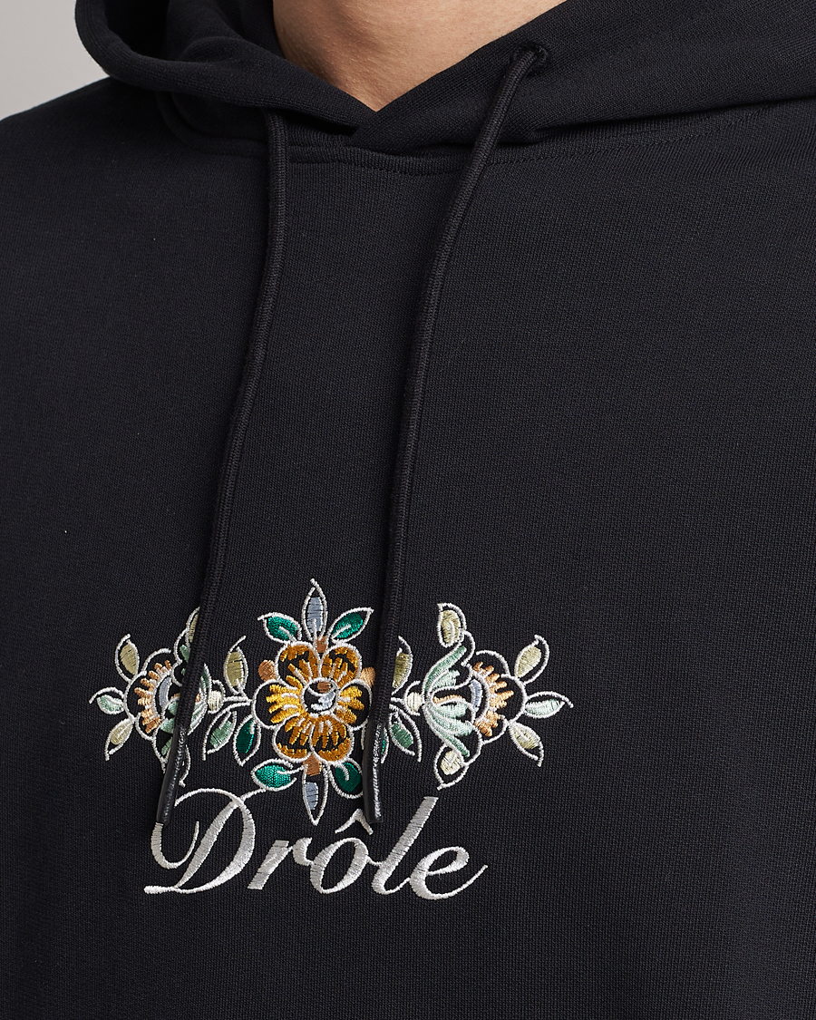 Herren | Pullover | Drôle de Monsieur | Fleur Embroidered Hoodie Black
