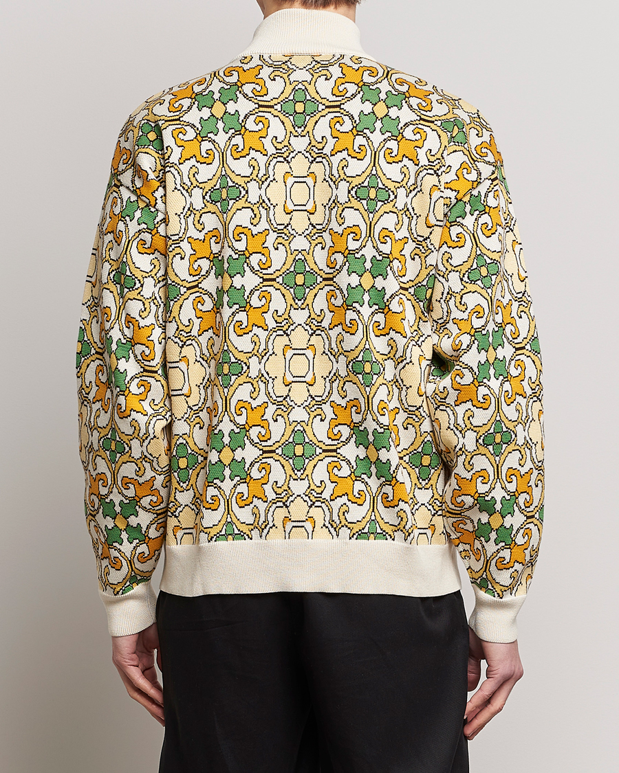 Herren | Jacken | Drôle de Monsieur | Jacquard Ornaments Zip Blouson Yellow/Green