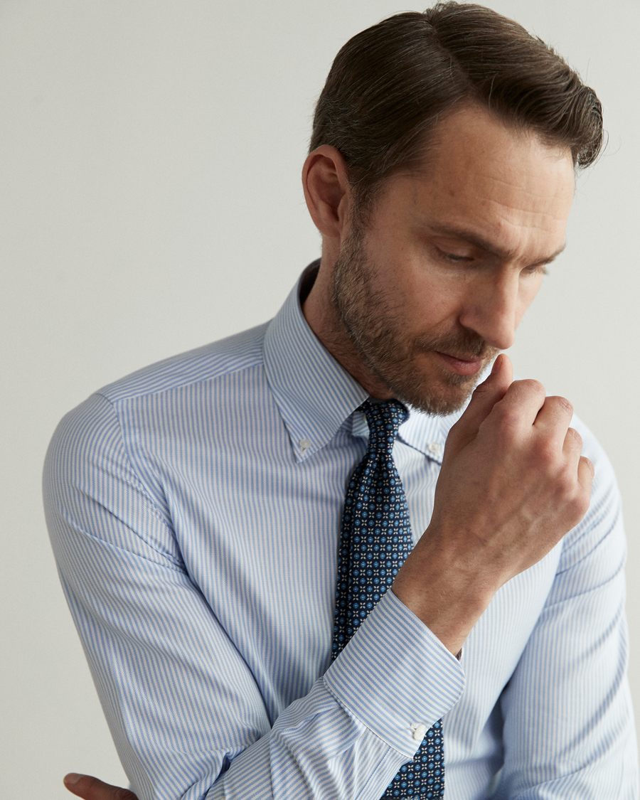 Herren | Hemden | Finamore Napoli | Tokyo Slim Chambray Shirt Light Blue