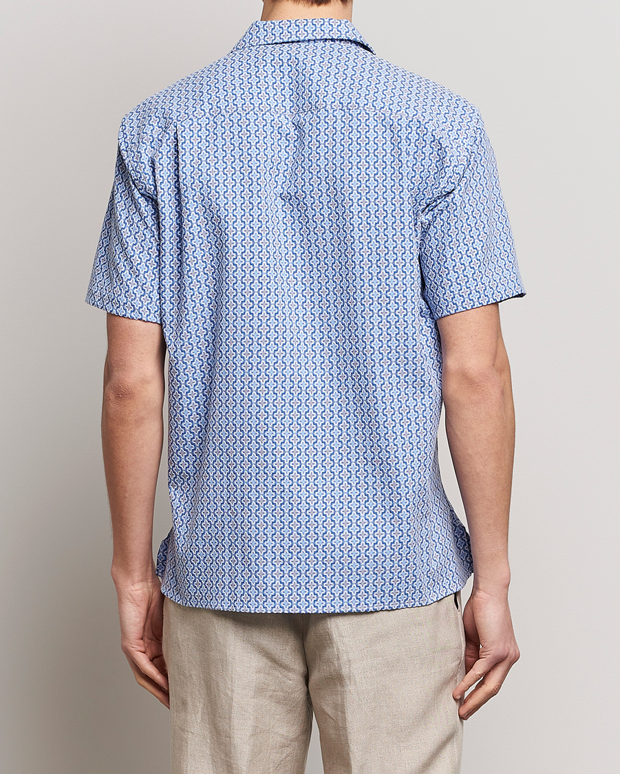 Herren | Hemden | Gitman Vintage | Summer Ready Jacquard Camp Shirt Light Blue