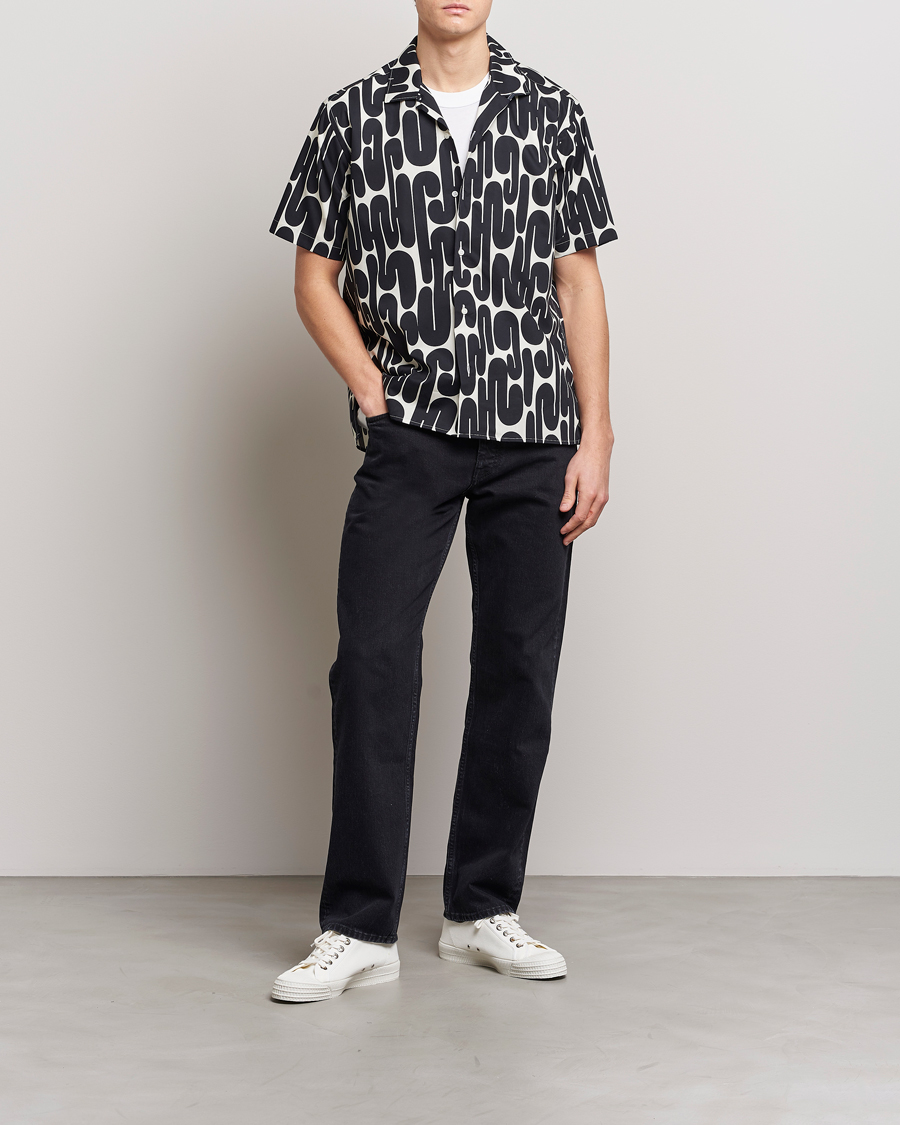 Herren | Hemden | Gitman Vintage | Alexander Girard Camp Shirt Black/White