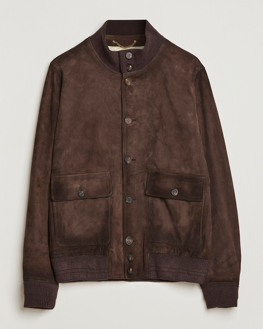 Herren | Jacken | Golden Goose | Deluxe Brand Soft Suede Jacket Dark Brown Suede