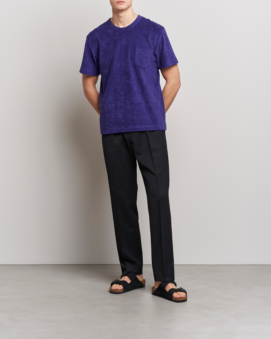Herren | T-Shirts | Howlin' | Fons Cotton Blend Terry Pocket Tee Purple Eyes