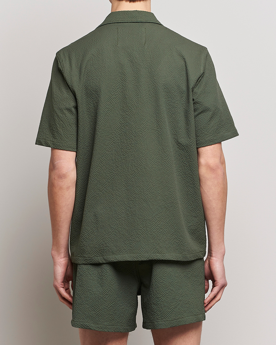 Herren | Hemden | Howlin' | Short Sleeve Cotton Seersucker Shirt Greenish