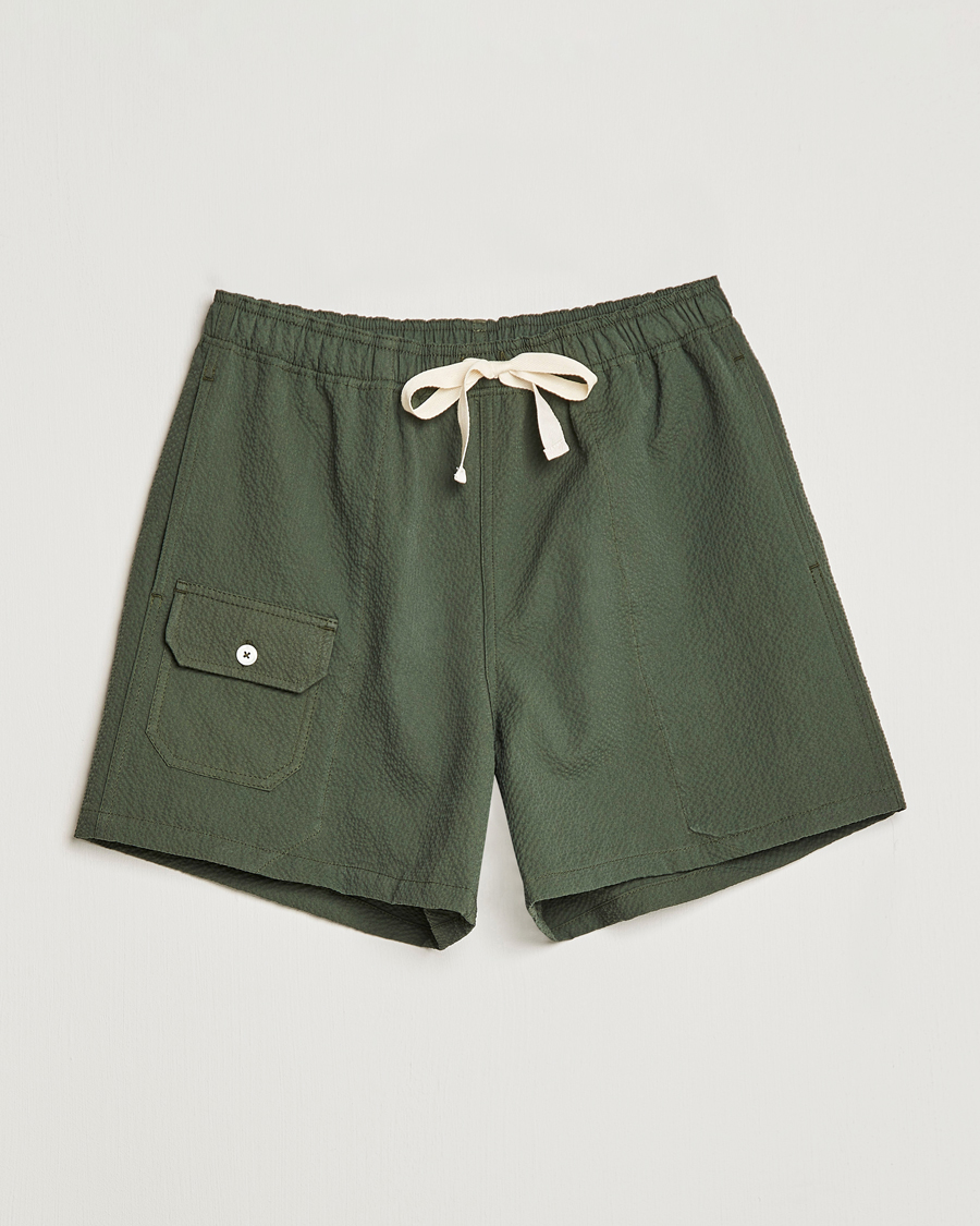 Herren | Shorts | Howlin' | Cotton Seersucker Shorts Greenish