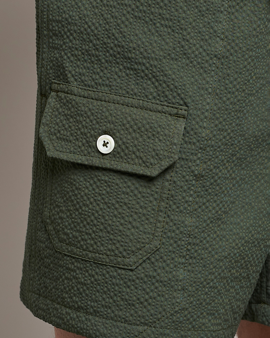 Herren | Shorts | Howlin' | Cotton Seersucker Shorts Greenish