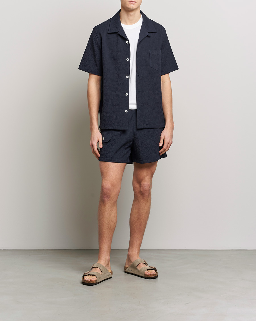 Herren | Shorts | Howlin' | Cotton Seersucker Shorts Navy