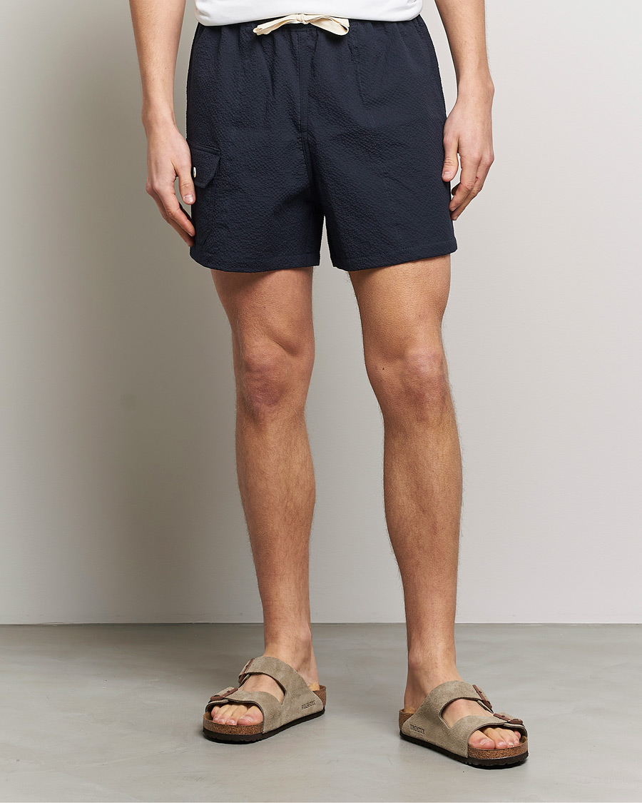 Herren | Shorts | Howlin' | Cotton Seersucker Shorts Navy
