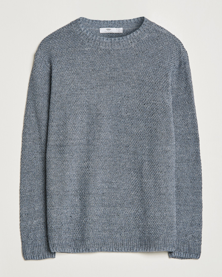 Herren | Pullover | Inis Meáin | Moss Stiched Linen Crew Neck Greyish