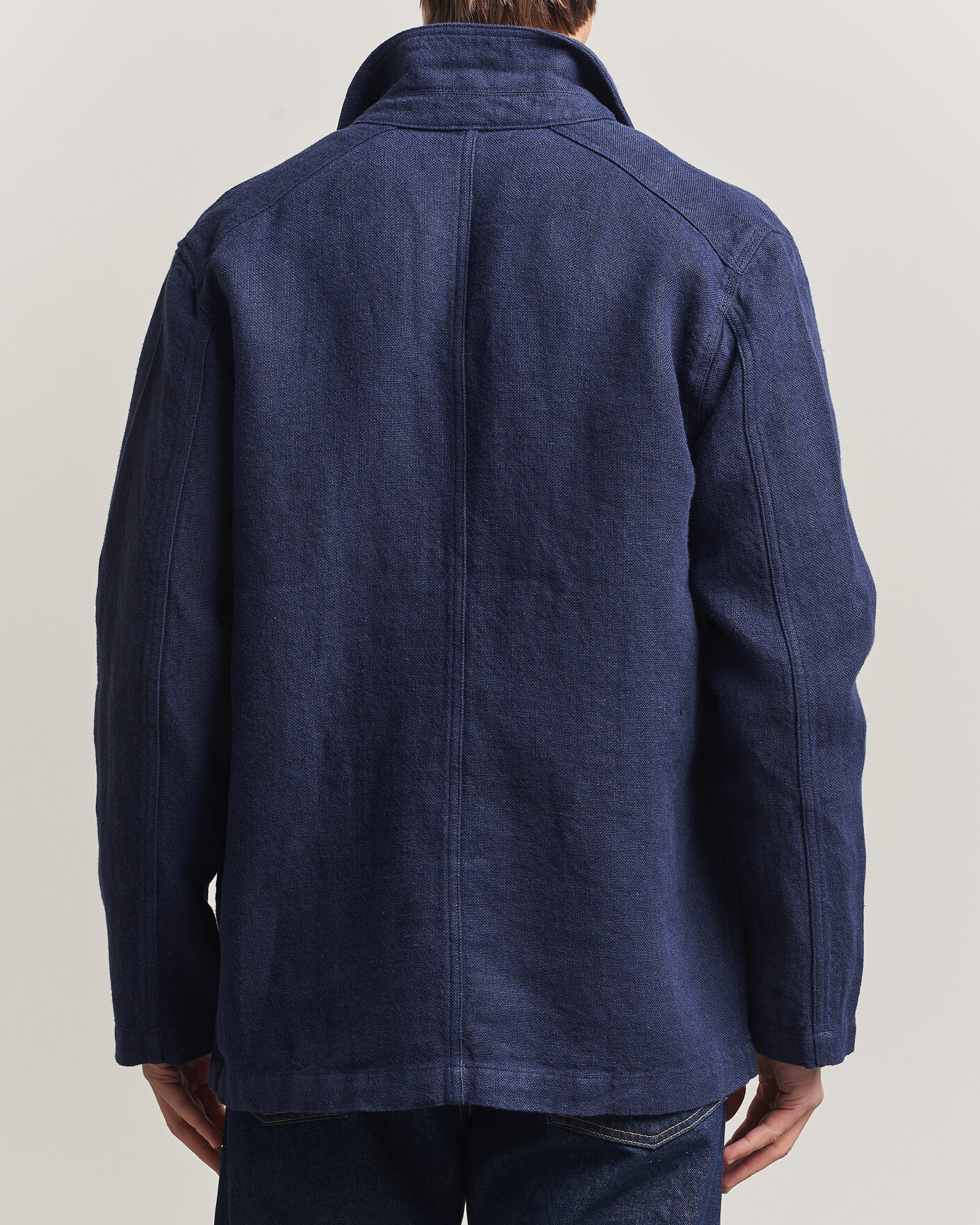 Herren | Jacken | Drake's | Heavy Linen 5-Pocket Chore Jacket Navy