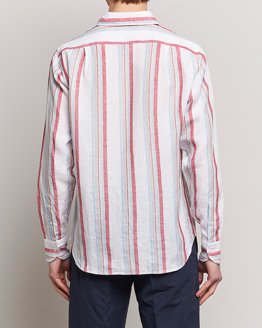 Herren | Hemden | Drake's | Striped Linen Summer Shirt Multi
