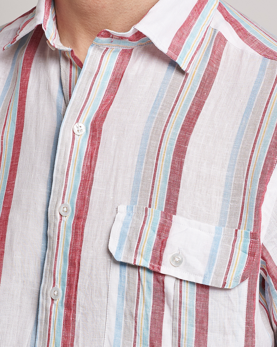Herren | Hemden | Drake's | Striped Linen Summer Shirt Multi