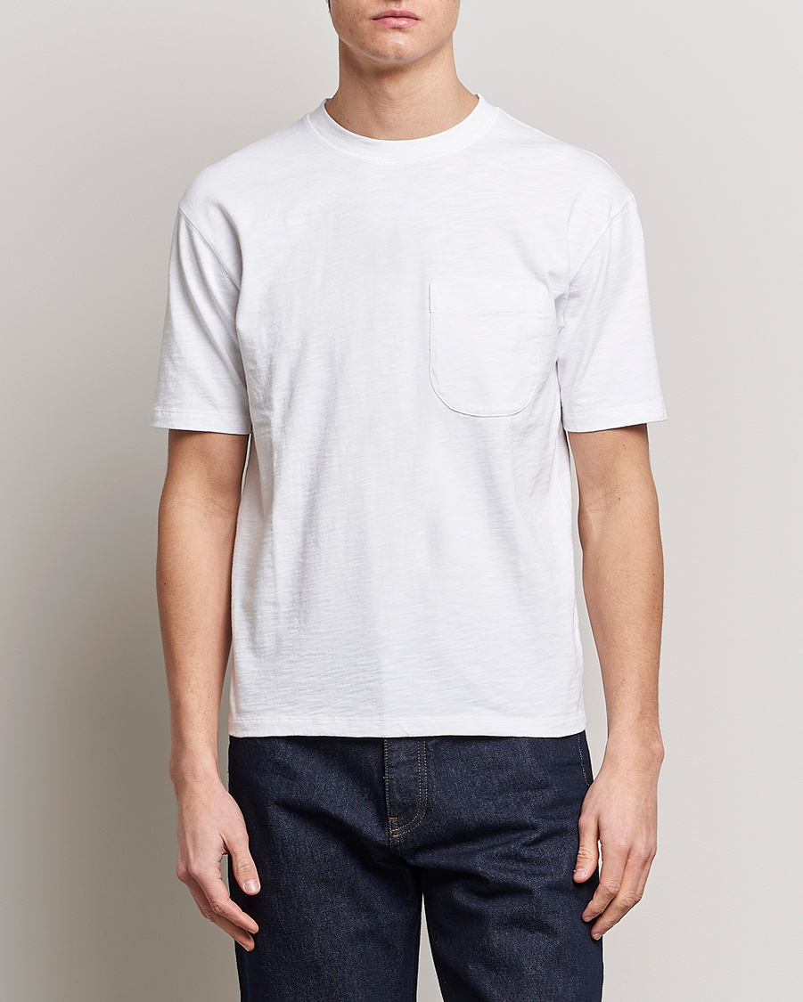 Herren | T-Shirts | Drake's | Cotton Pocket T-Shirt White
