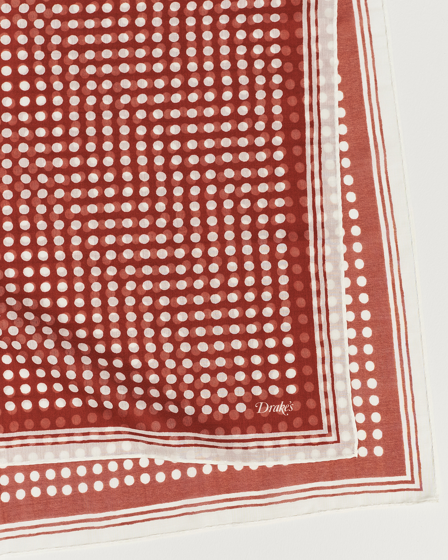 Herren | Drake's All Over Spot Cotton/Silk Bandana Red | Drake's | All Over Spot Cotton/Silk Bandana Red