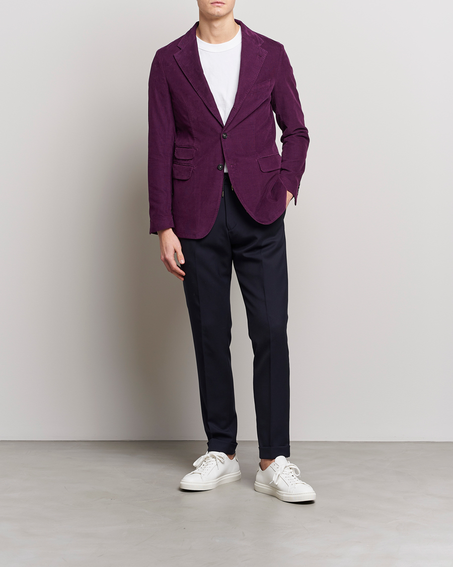 Herren | Sakkos | Massimo Alba | Baby Corduroy Blazer Plum