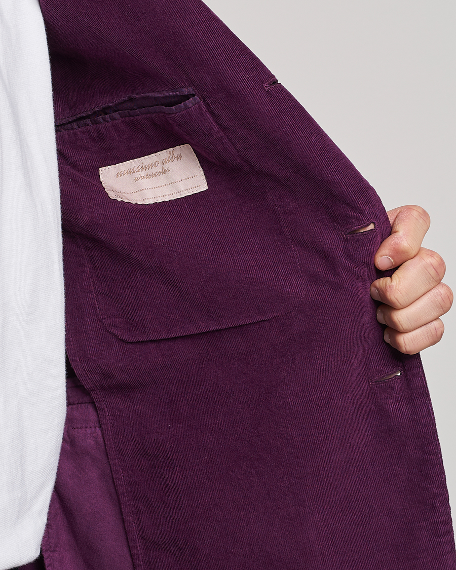 Herren | Sakkos | Massimo Alba | Baby Corduroy Blazer Plum