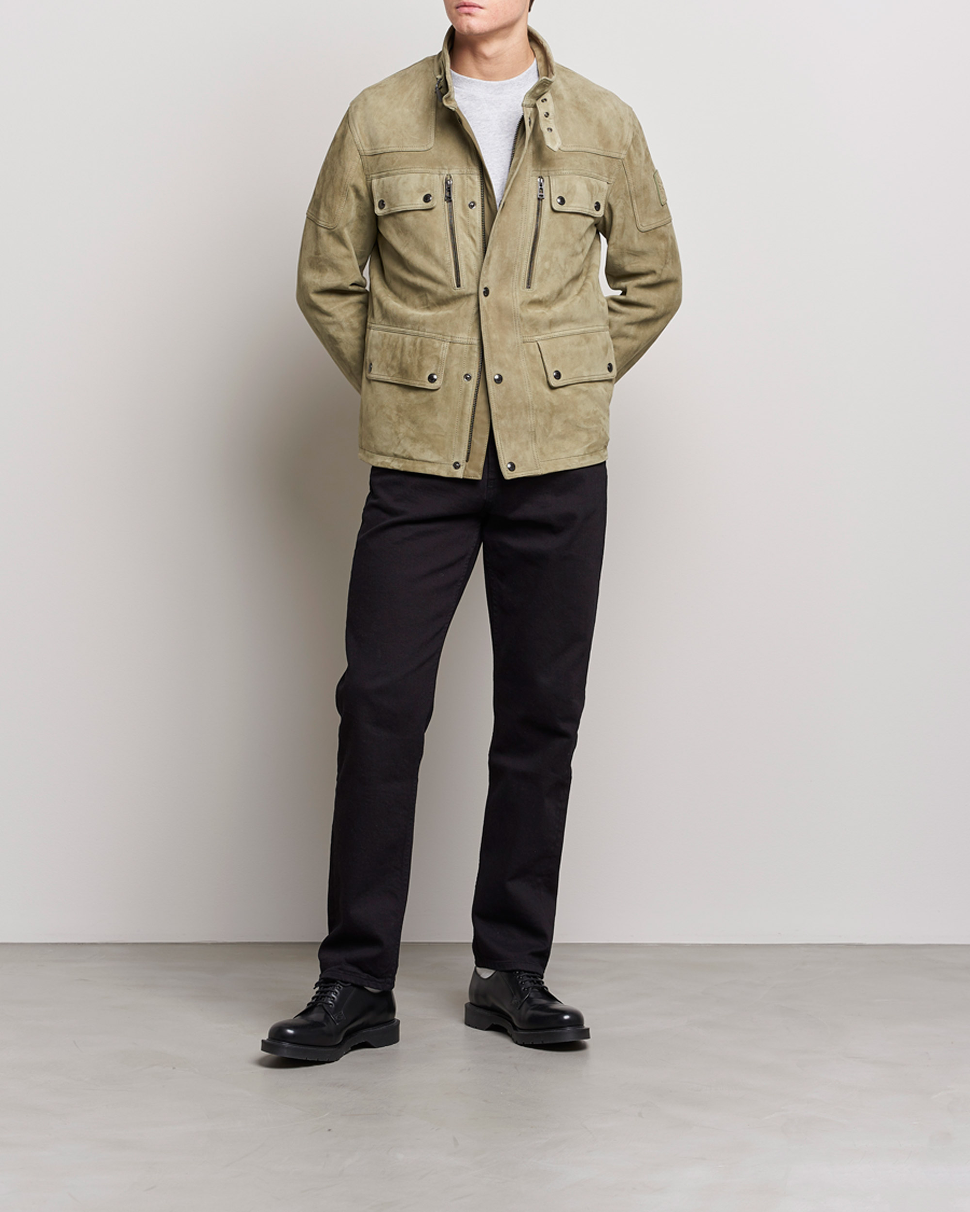 Herren | Jacken | Belstaff | Dene Suede Field Jacket Aloe