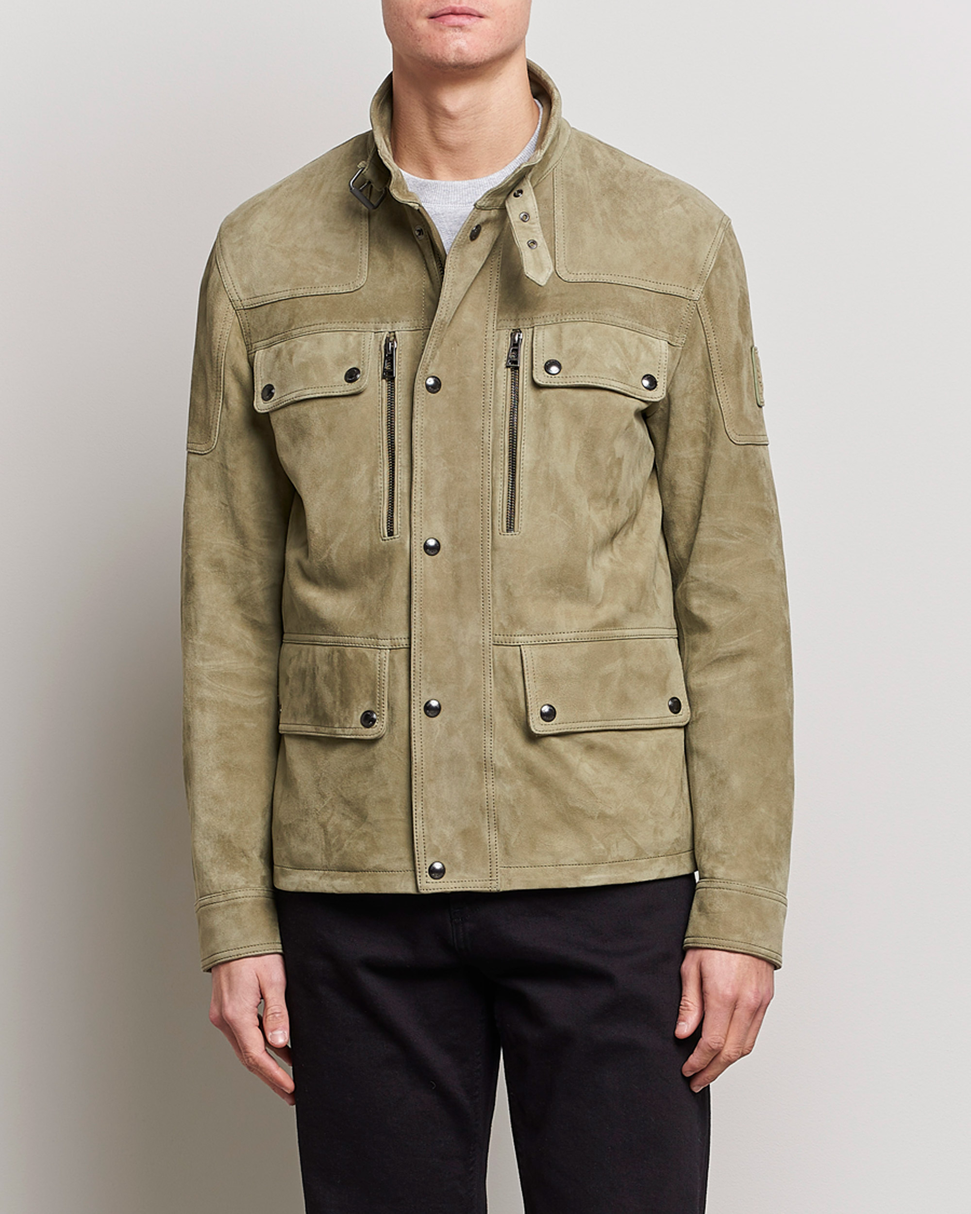 Herren | Jacken | Belstaff | Dene Suede Field Jacket Aloe