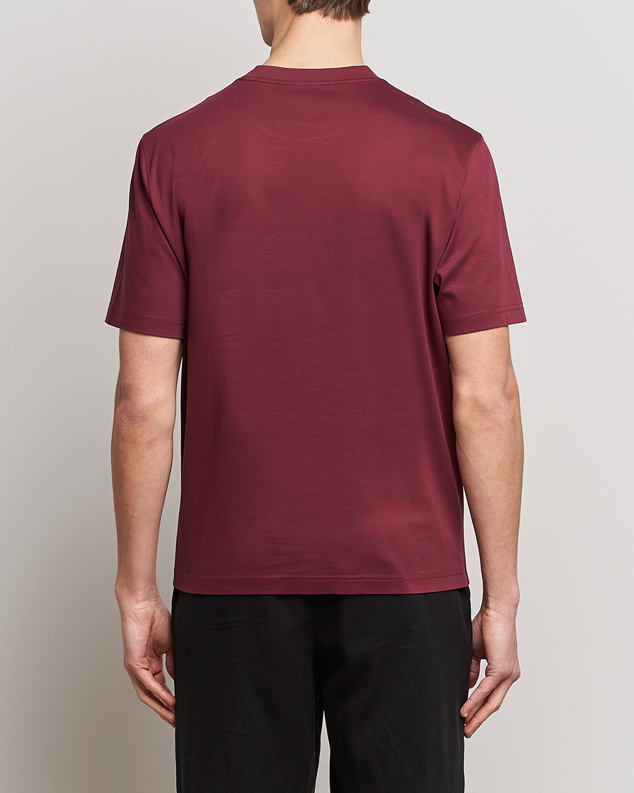 Herren | T-Shirts | Lanvin | Embroidered Tonal Logo T-Shirt Burgundy