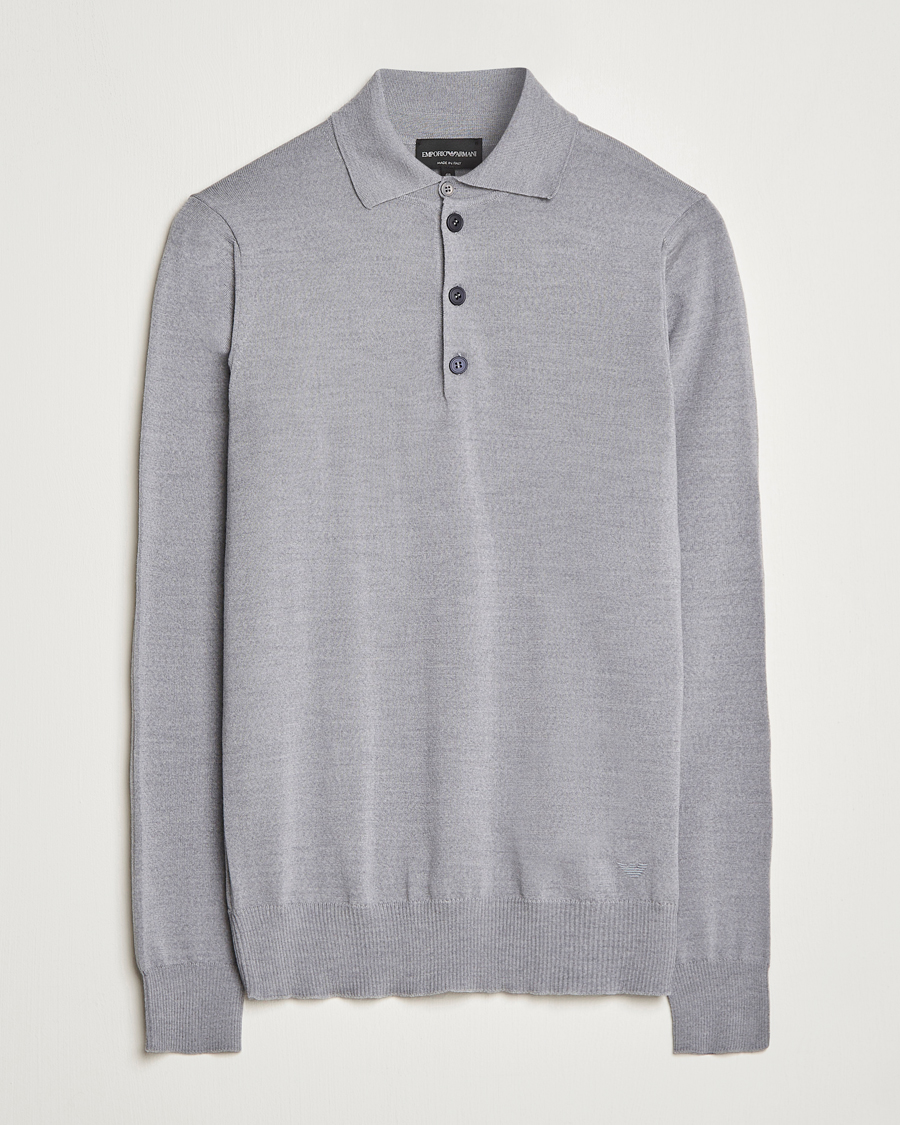 Herren | Pullover | Emporio Armani | Knitted Merino Pique Grey