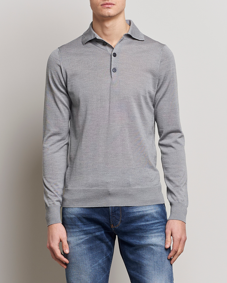 Herren | Pullover | Emporio Armani | Knitted Merino Pique Grey