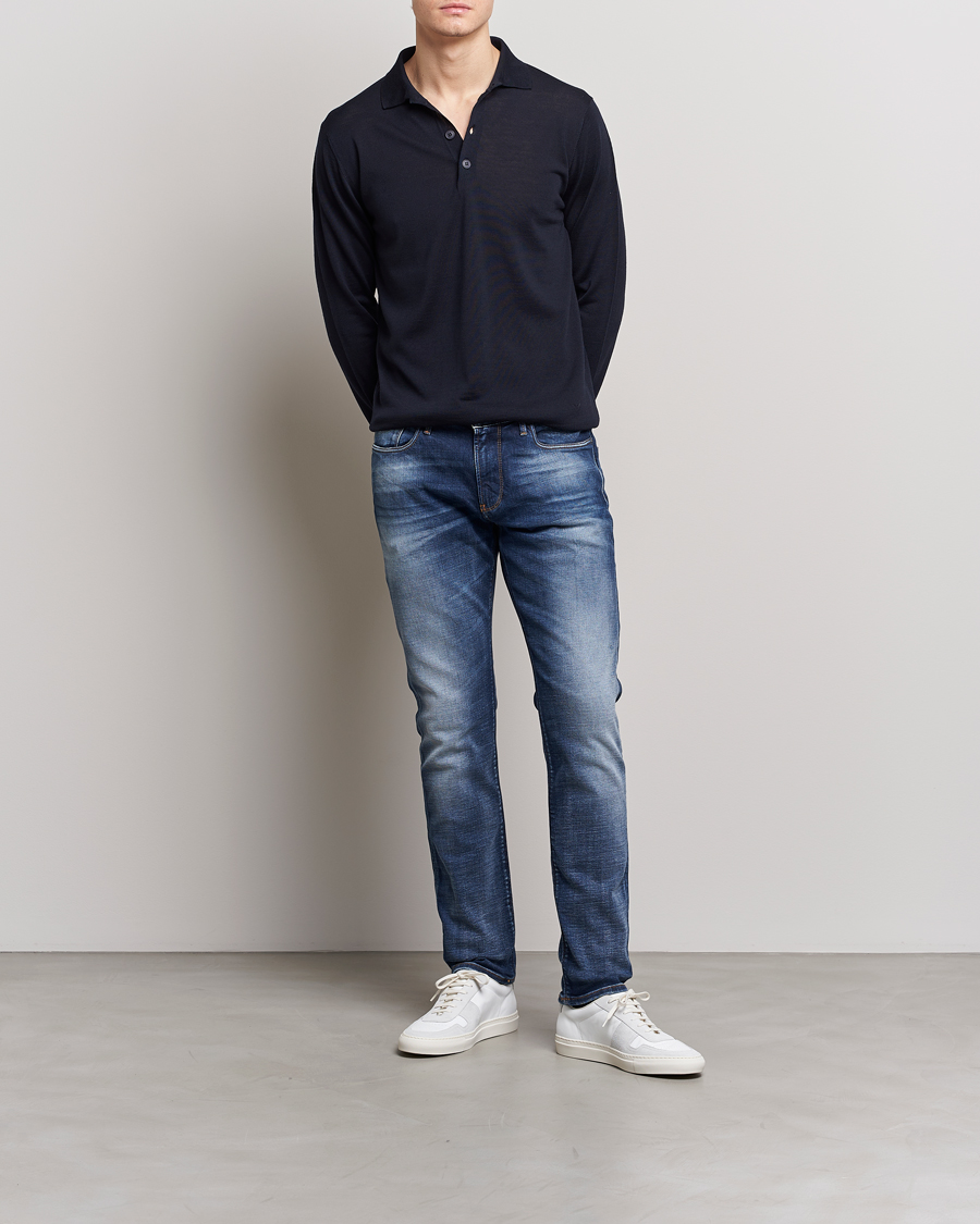 Herren | Pullover | Emporio Armani | Knitted Merino Pique Navy