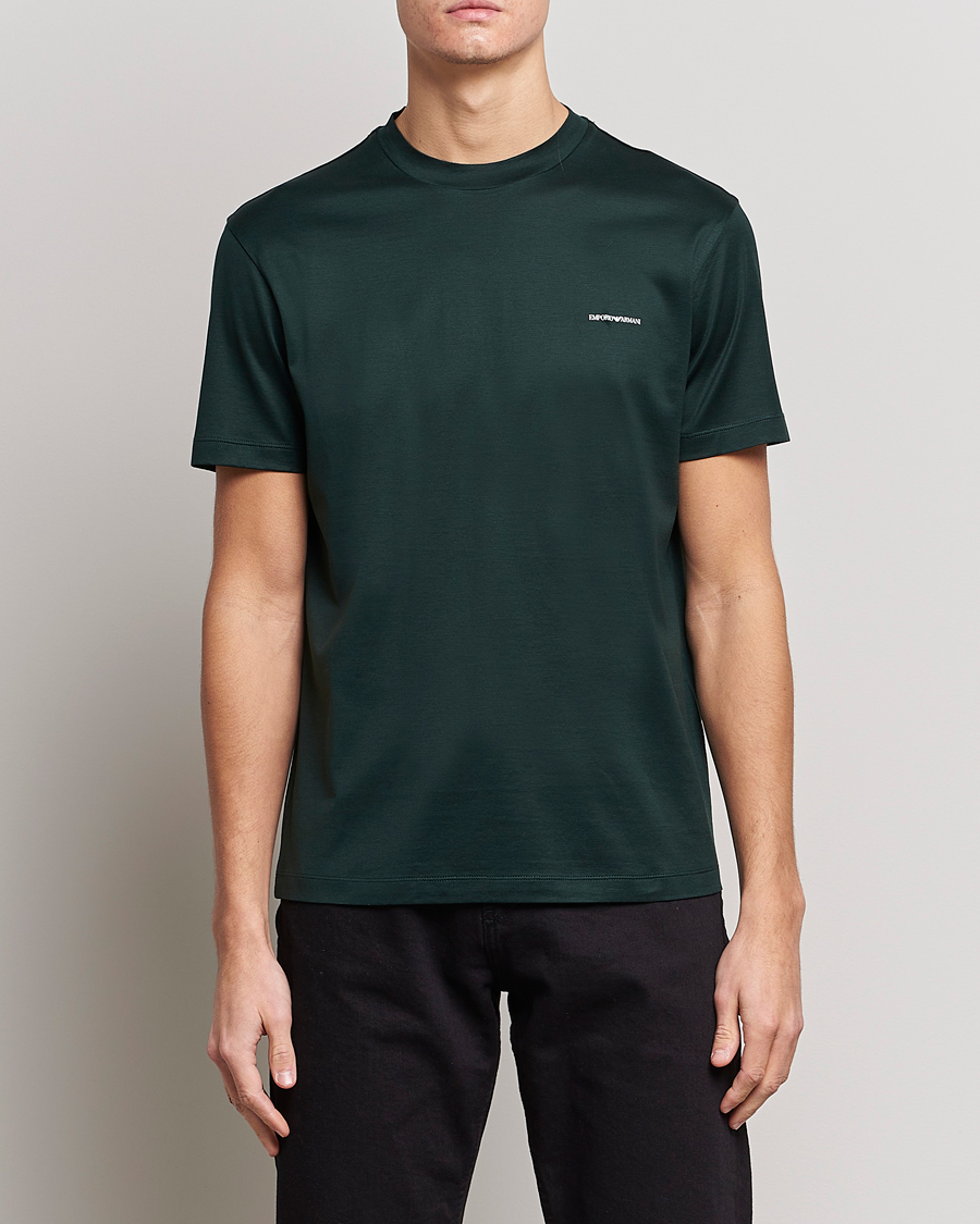 Herren | T-Shirts | Emporio Armani | Tencel T-Shirt Green
