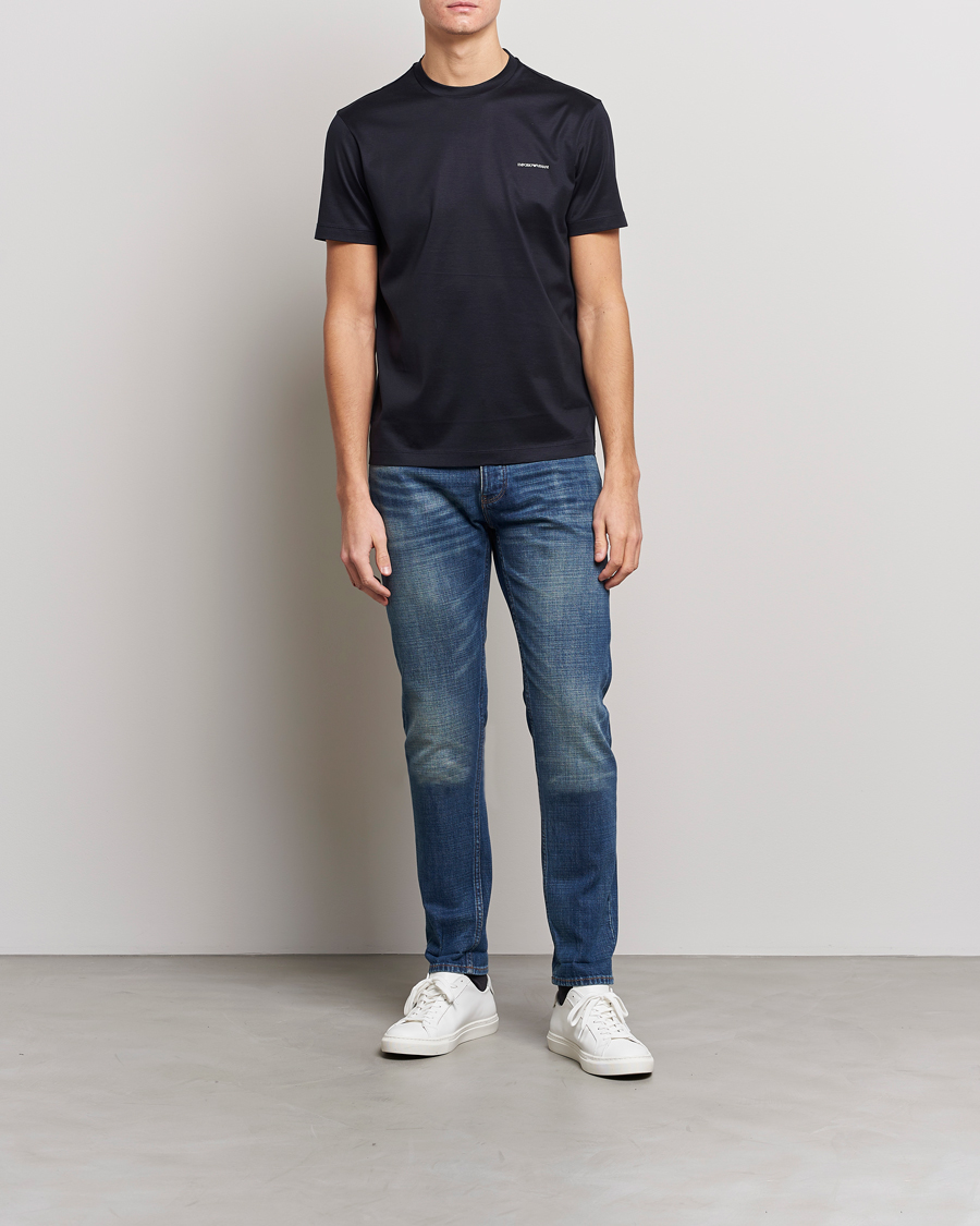 Herren | T-Shirts | Emporio Armani | Tencel T-Shirt Navy