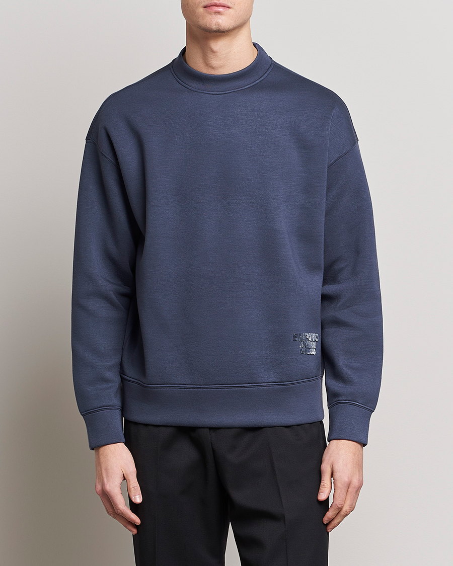 Herren | Pullover | Emporio Armani | Modal Sweat Crew Neck Blue Grey