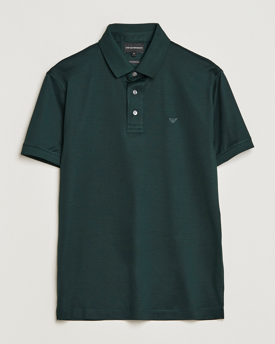 Herren | Poloshirts | Emporio Armani | Cotton Tencel Polo Green