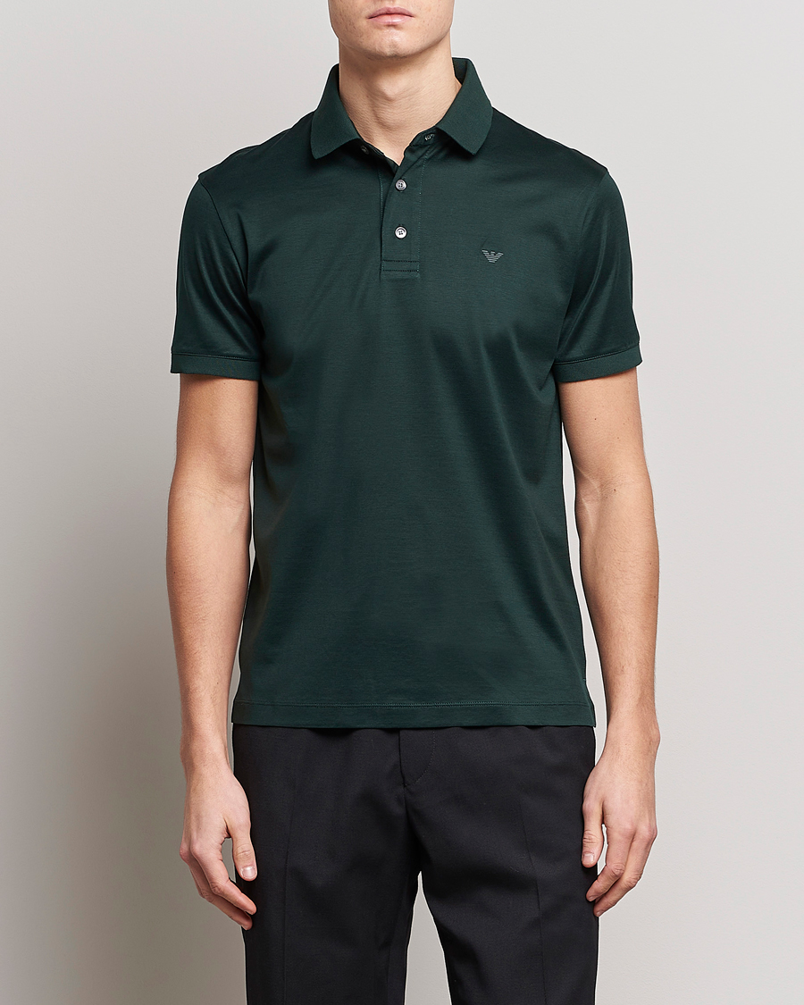 Herren | Poloshirts | Emporio Armani | Cotton Tencel Polo Green