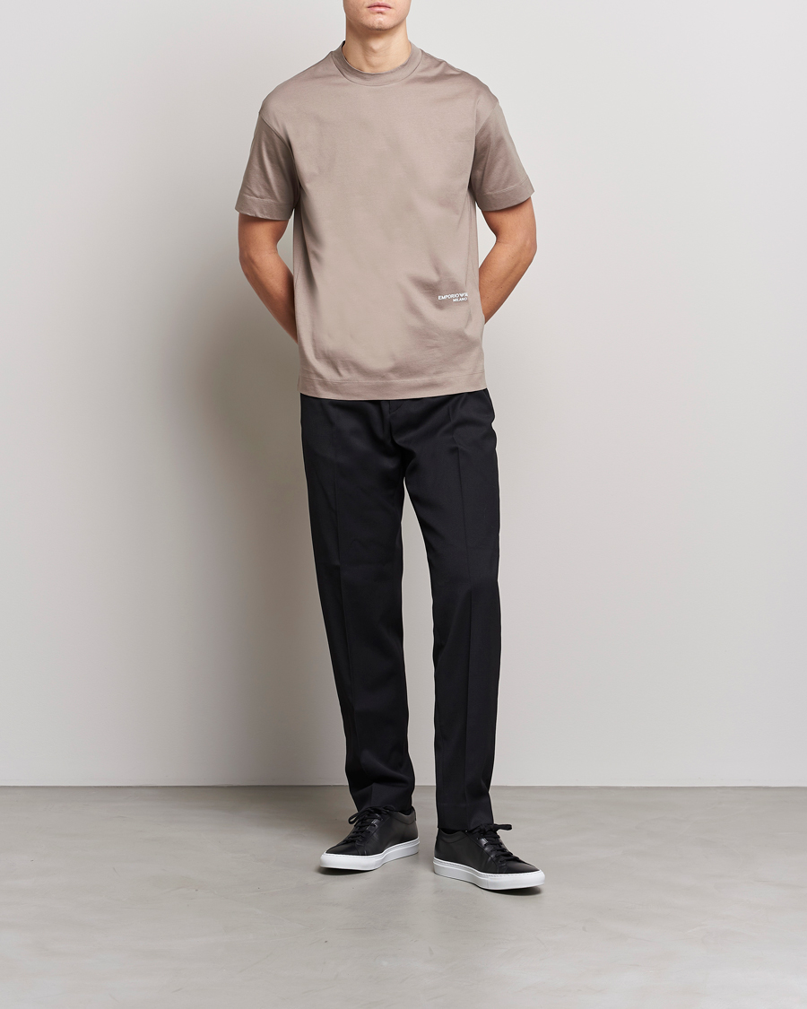 Herren | T-Shirts | Emporio Armani | Cotton T-Shirt Beige