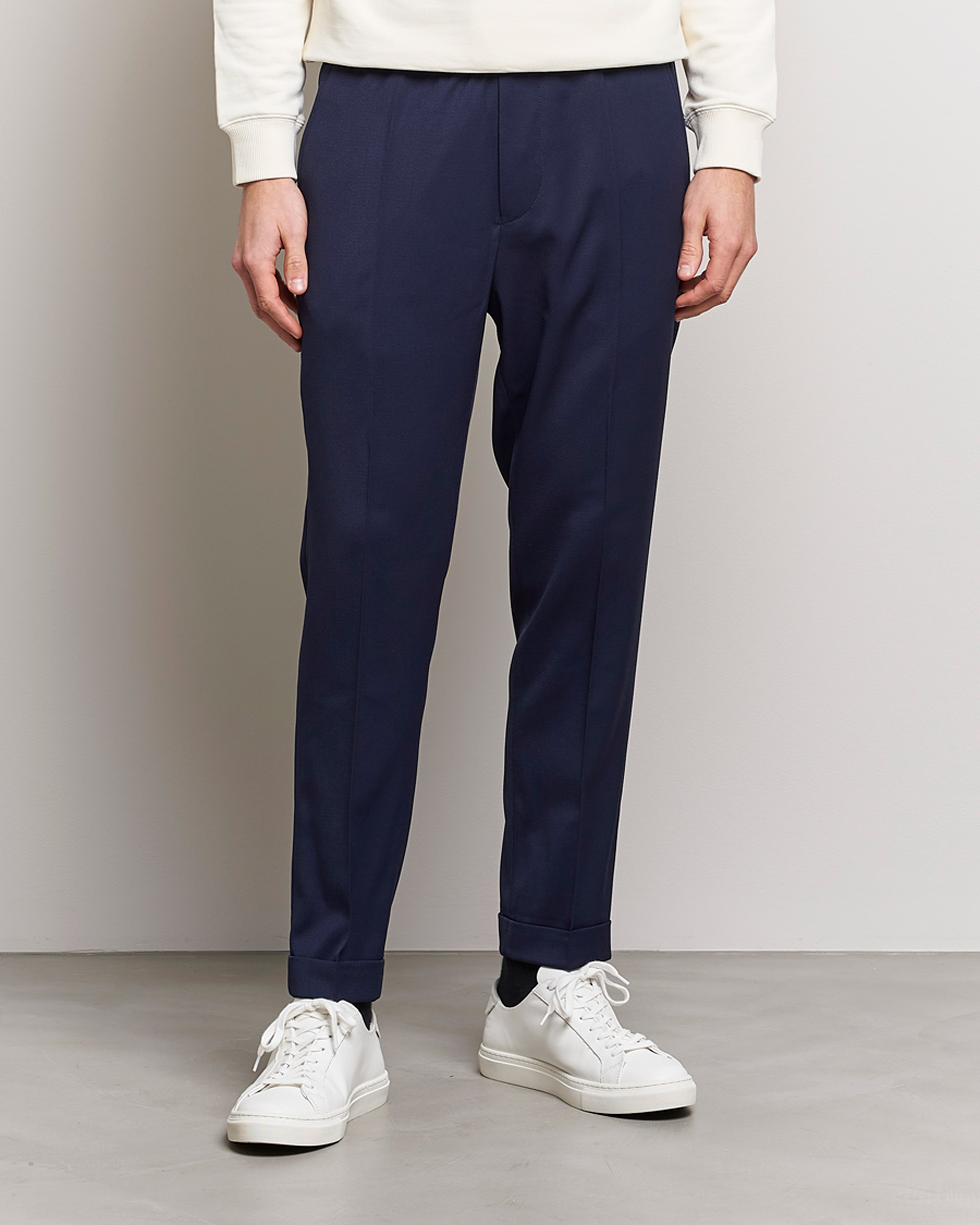 Herren | Hosen | Filippa K | Terry Cropped Trousers French Navy