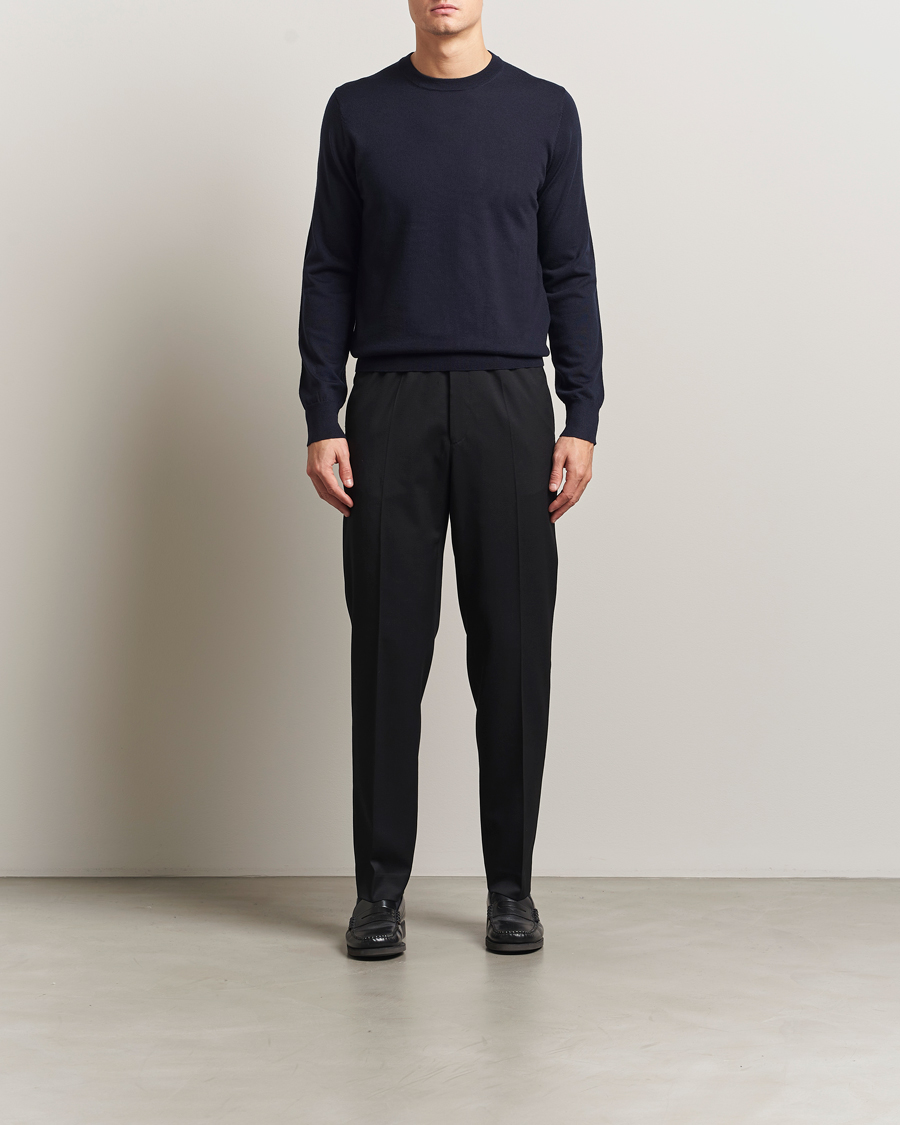Herren | Hosen | Filippa K | Relaxed Terry Wool Trousers Black