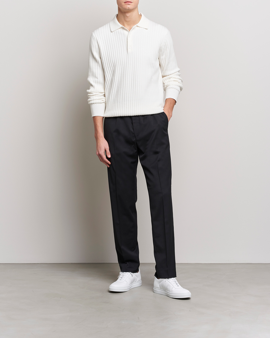 Herren | Pullover | Filippa K | Knitted Polo Shirt White